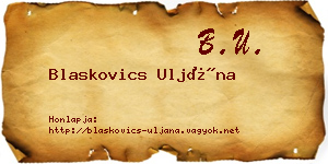 Blaskovics Uljána névjegykártya